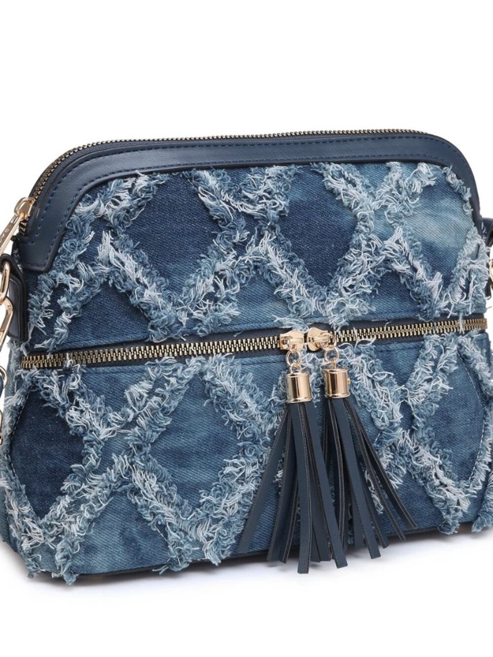 Women Tassel Zipper Pocket Crossbody Bag Shoulder Purse Fashion Travel Bag with